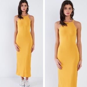 NWT Nee Yellow Ribbed MIDI Dress